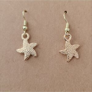 New Handcrafted Starfish Dangle Earrings on 14K Gold Plated Hooks